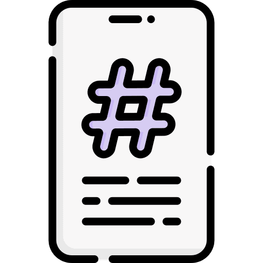 Hashtag social network tag smartphone icon Hashtag social network tag smartphone icon