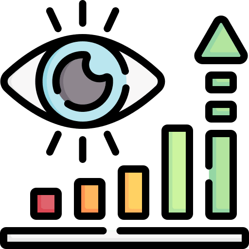 Audience statistics eye visualization icon Audience statistics eye visualization icon