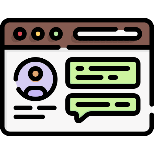 Blog seo and web browser chat icon Blog seo and web browser chat icon