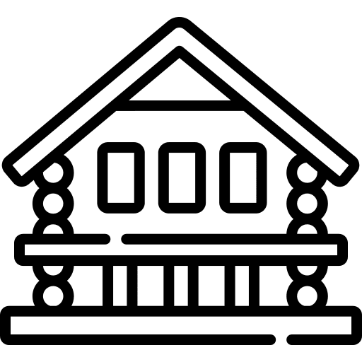 Wood cabin wood house home real estate icon