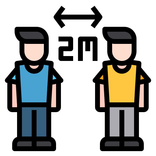 Social distancing lineal healthcare person icon