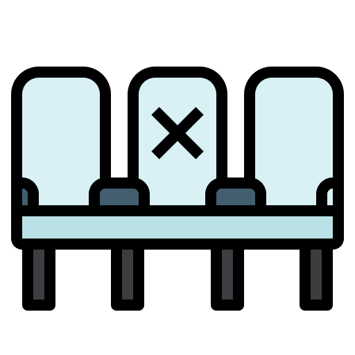 Chair protective chair coronavirus icon