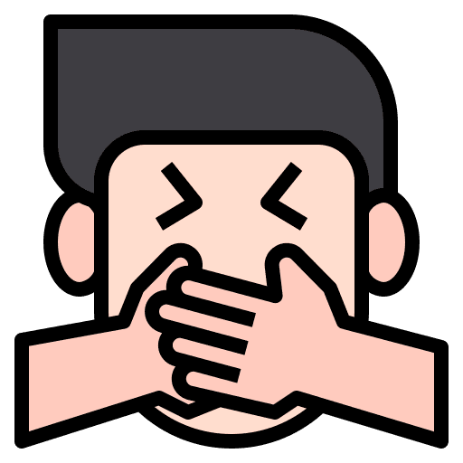 Cough closed social man icon Cough closed social man icon