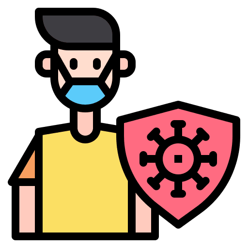 Man coronavirus social distance icon Man coronavirus social distance icon