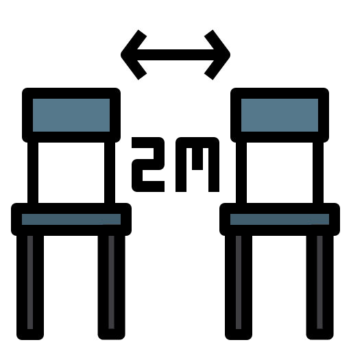 Social distancing social chair protective icon Social distancing social chair protective icon
