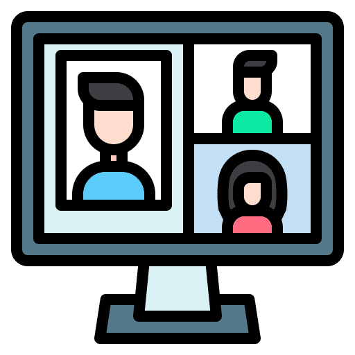 Video conference coronavirus distance video conference icon