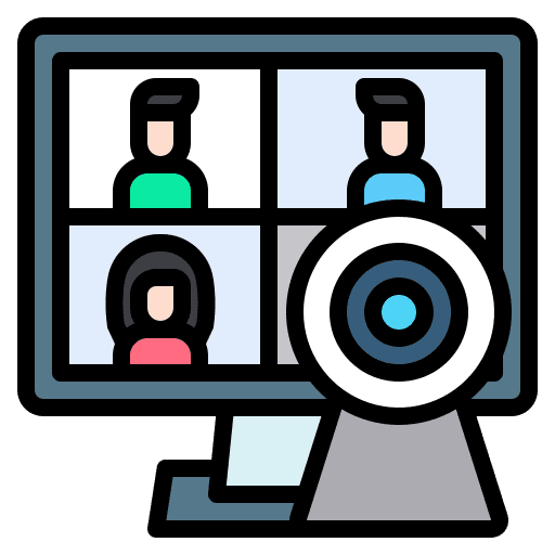 Video conference coronavirus meeting healthcare icon