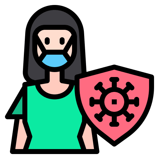 Female social protection shield icon Female social protection shield icon