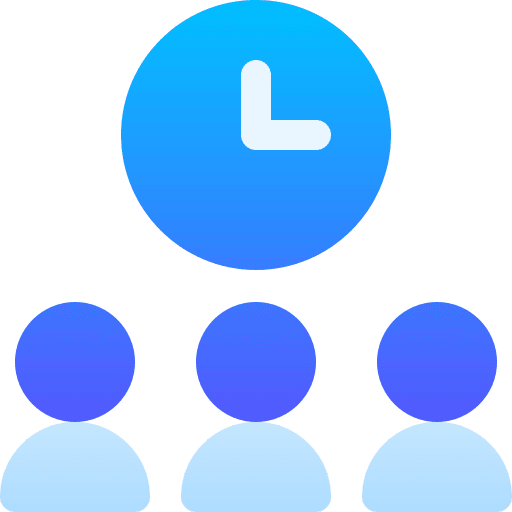 Meeting management teamwork clock icon