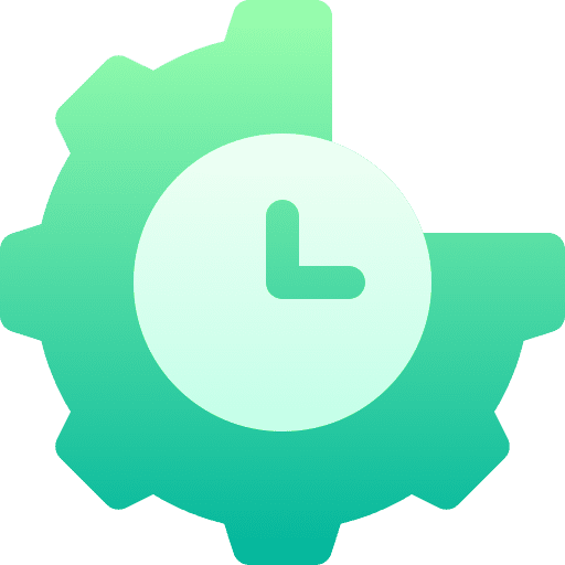 Settings time and date gear settings icon Settings time and date gear settings icon