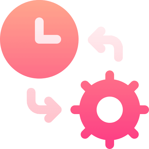 Time management cogwheel time and date management icon Time management cogwheel time and date management icon