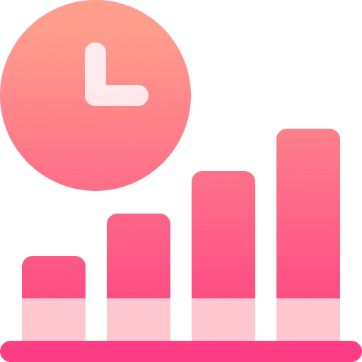 Analysis clock time graph icon Analysis clock time graph icon