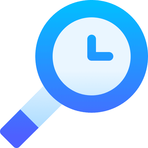 Time management magnifier time and date time icon Time management magnifier time and date time icon