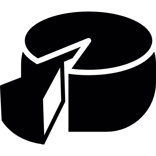 Cheese with little cutted triangular piece healthy food piece food icon