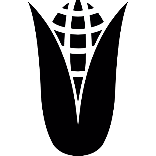 Corn with leaves vegetarian healthy food food icon