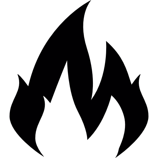 Fire flames flammable explosion combustion icon