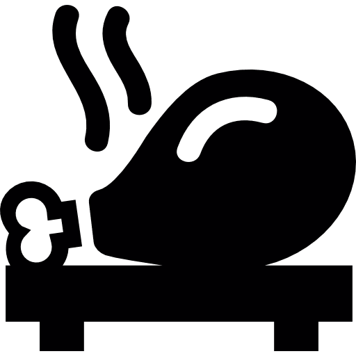 Fried chicken leg on a plate bone chicken leg chicken icon