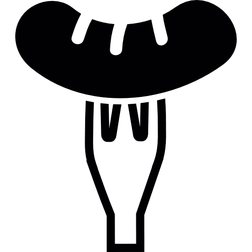 Sausage on a fork butcher meat pork icon