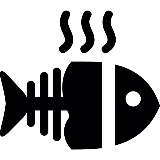 Hot fish bone food skeleton steam icon