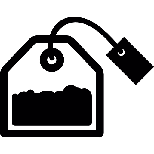 Tea bag with tag beverage drinking drinks icon