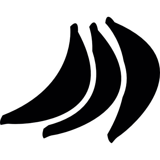 Three bananas food fruits banana icon