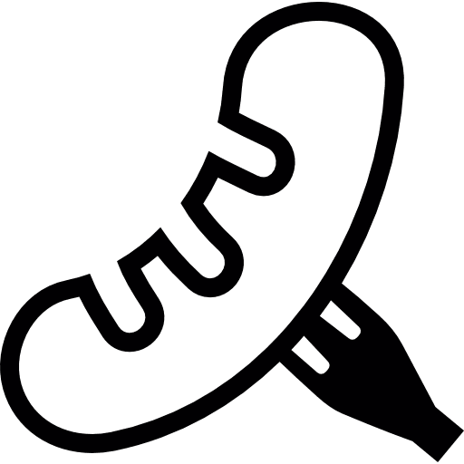 Sausage on a fork cutlery sausages forks icon