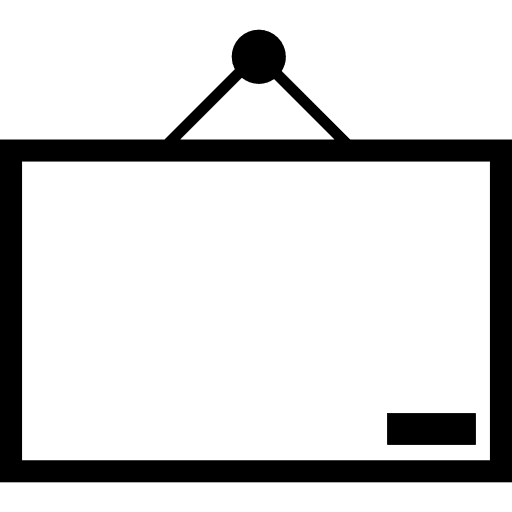 Hanging whiteboard education writing tools icon
