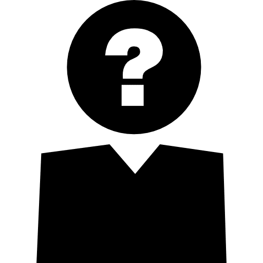 Question sign on person head mystery person question unknown icon