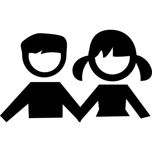 Boy and girl students two youtube kids boy and girl icon