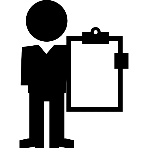 Professor with clipboard tool person teacher icon