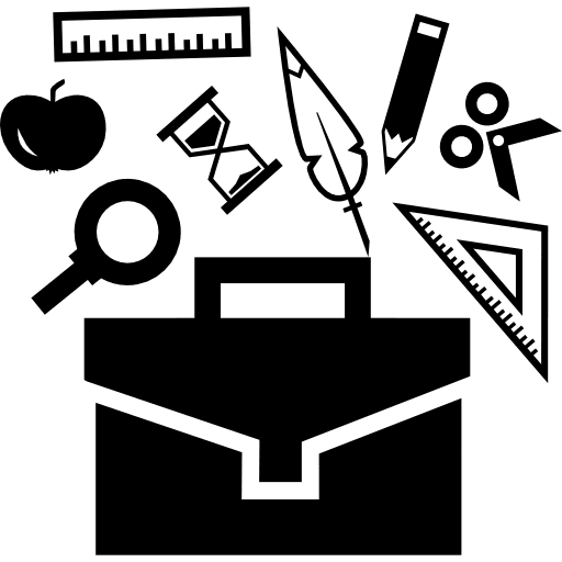 Briefcase and tools for school school material tool school icon