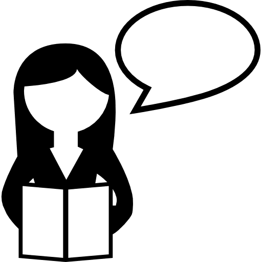 Girl reading a book for class reader reading woman icon