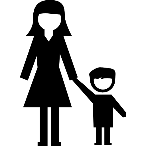 Teacher woman with little boy person kid people icon