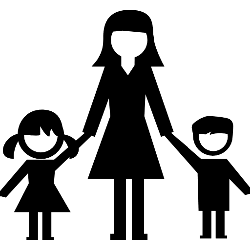 Woman with kids woman teacher people icon