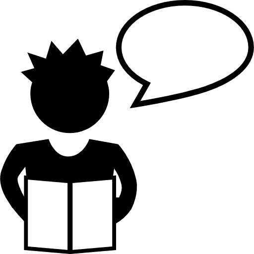 Boy reading for the class education student reading icon