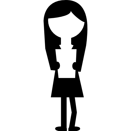 Female student standing reading text paper sheet education person full body icon