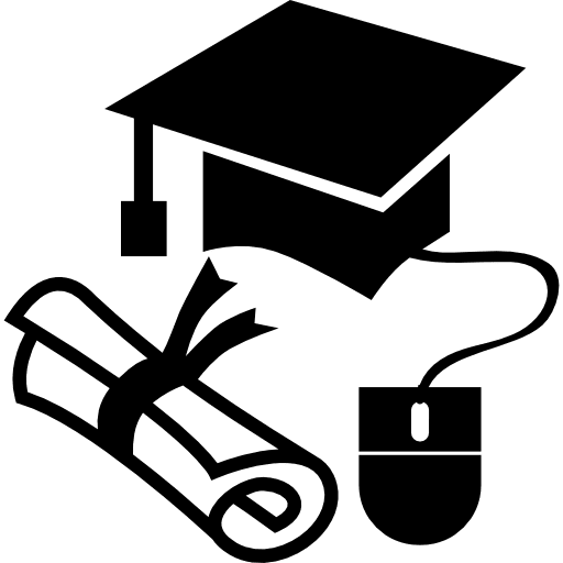 Graduation cap and diploma with a mouse graduation hat diploma graduation diploma icon