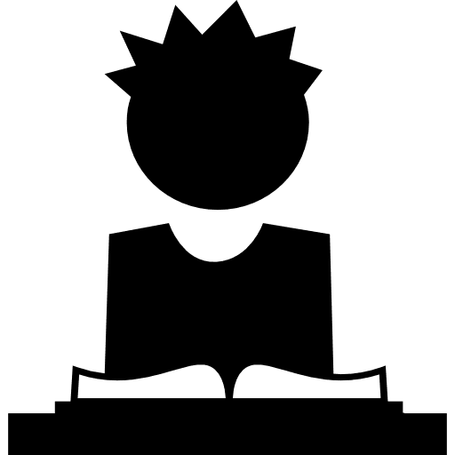 Boy reading study book to learn the lesson for next day class boy book education icon