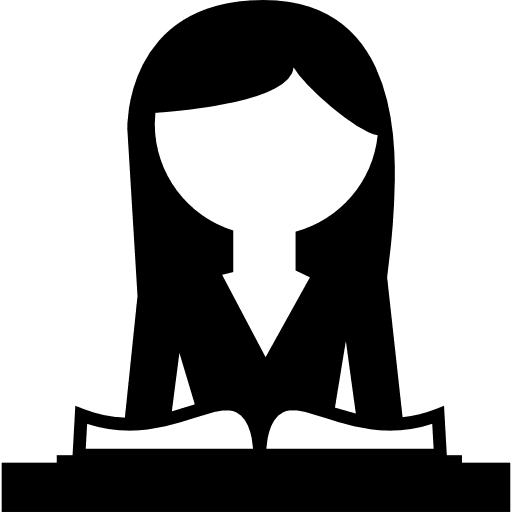 Female professor reading a book education woman books icon