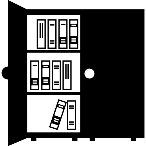 School class library with books text book study book icon