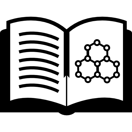 Science text book reading tools education icon