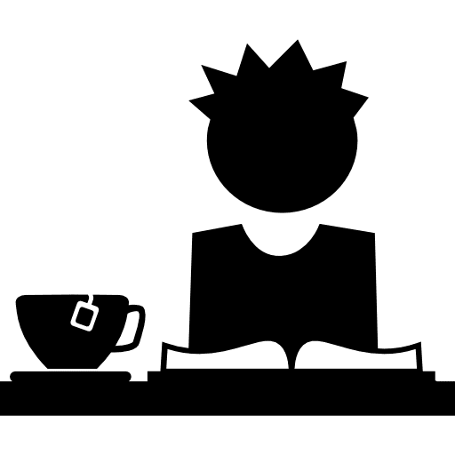 Student reading a book drinking tea tea person student icon