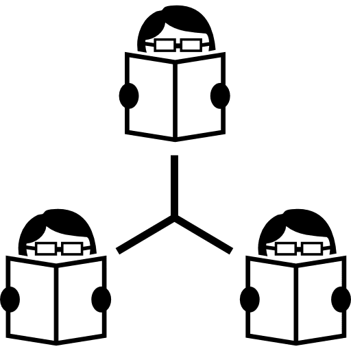 Connected students reading books students people books icon