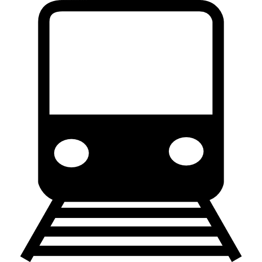 Train on rails frontal front transport icon