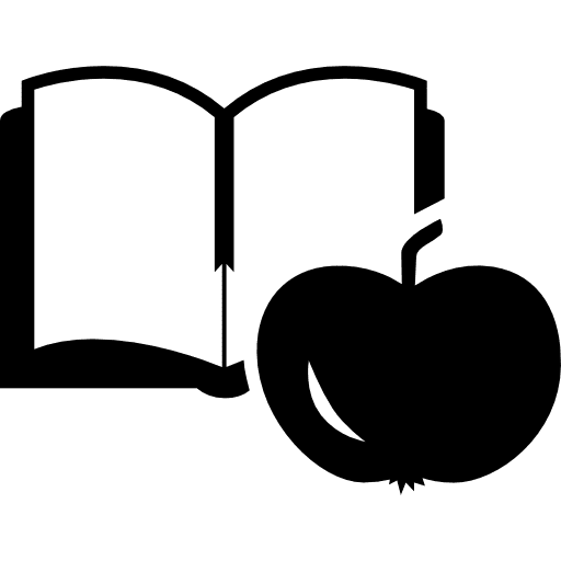 Educational book and apple for the teacher educational for education icon