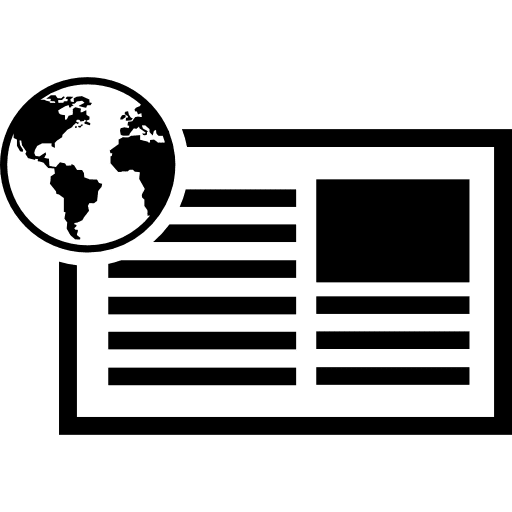 Newspaper with international information for education world newspaper education icon