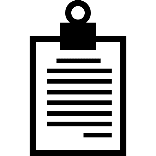 Paperclip with text lines tool lines materials icon