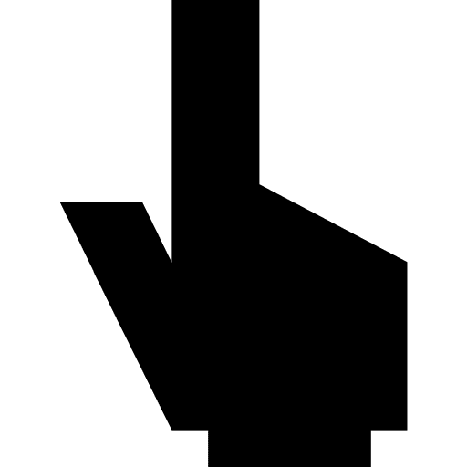 Hand pointing up education black silhouette icon