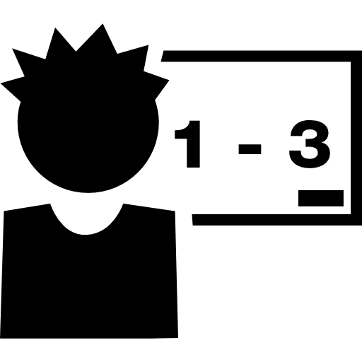 Student making calculations on whiteboard maths mathematics students icon