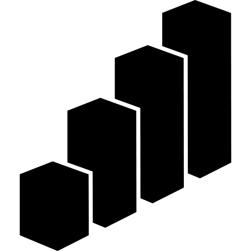 3d bars graphic education interface black icon